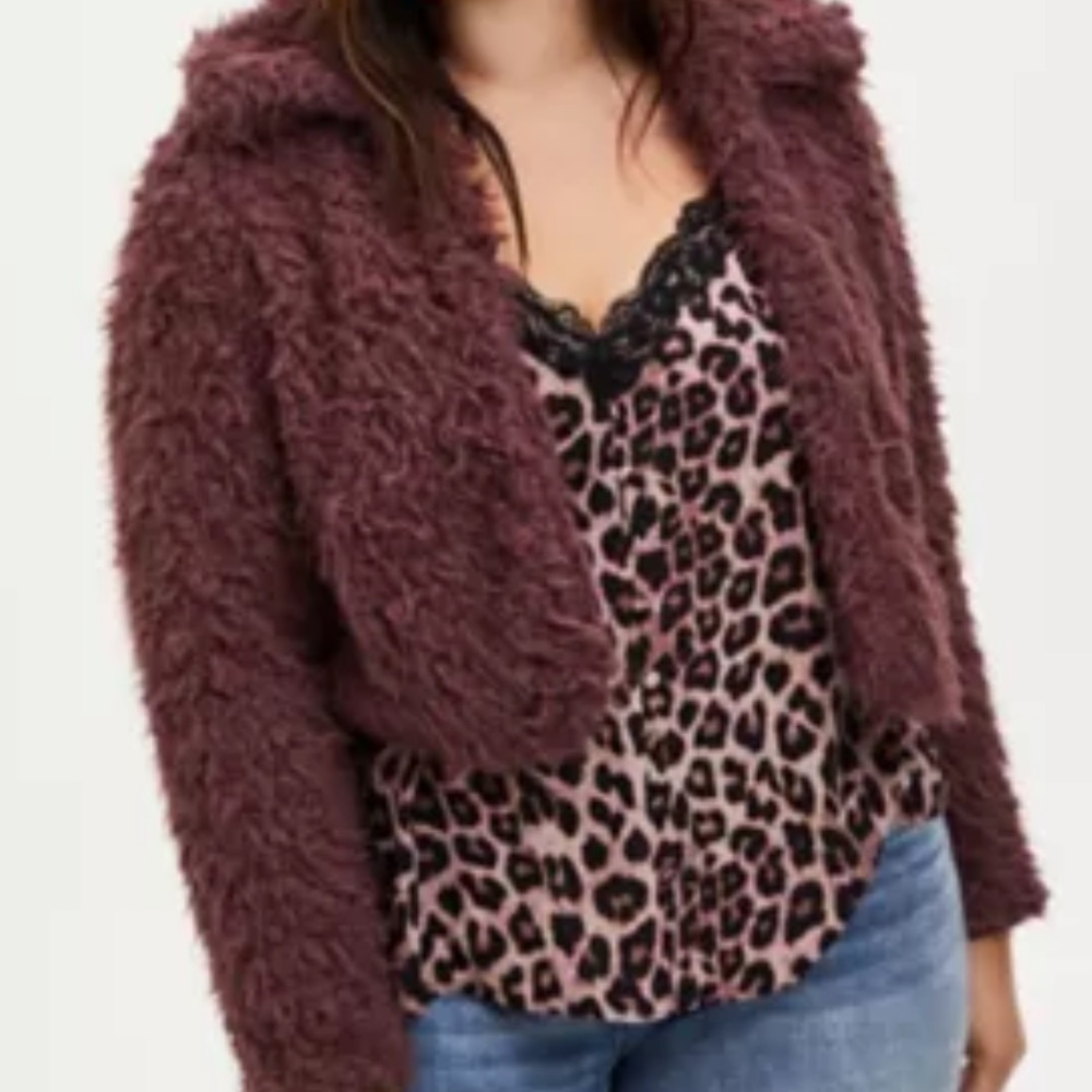 Sherpa cropped jacket